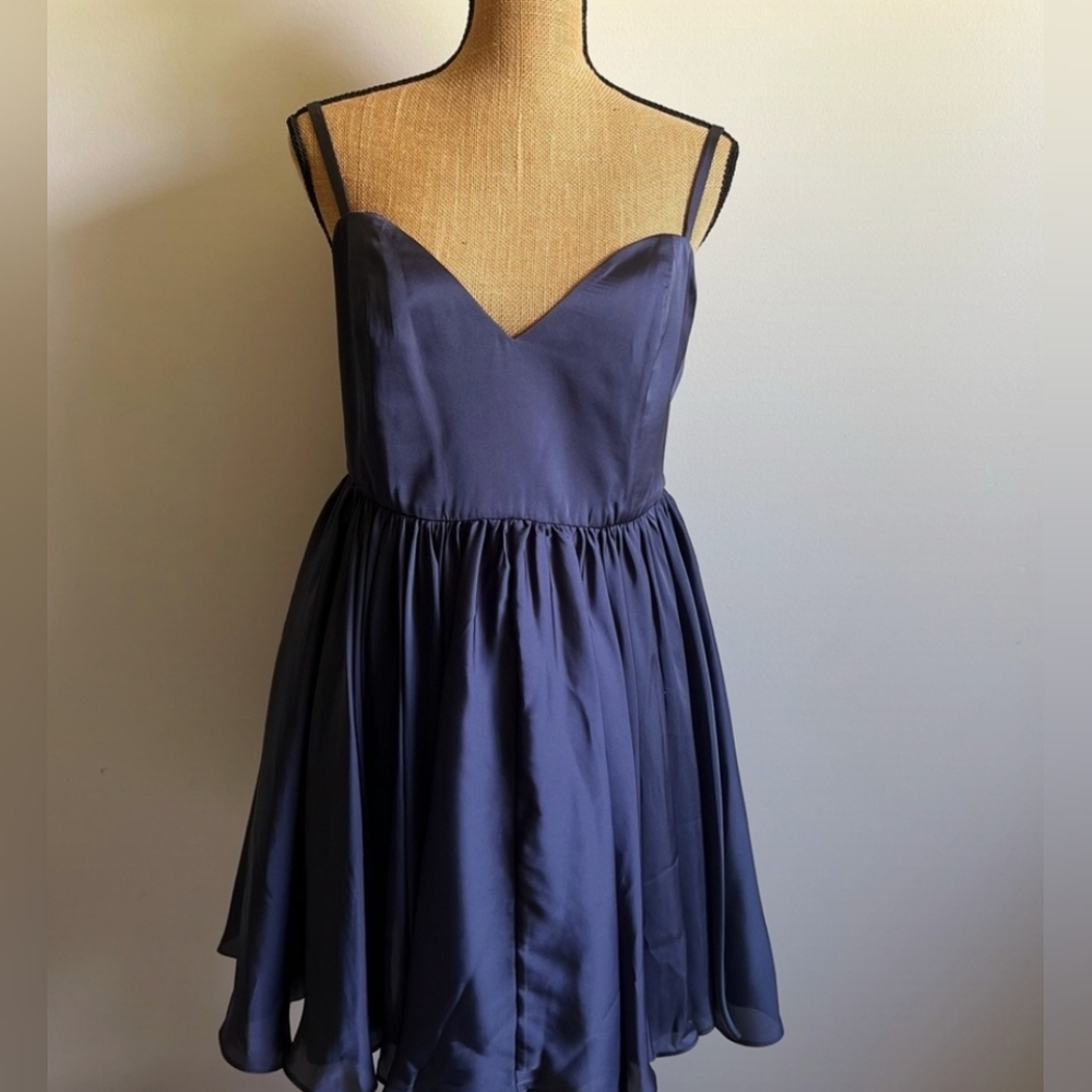 NWT! Leanne Marshall Babydoll Dark Blue Dress